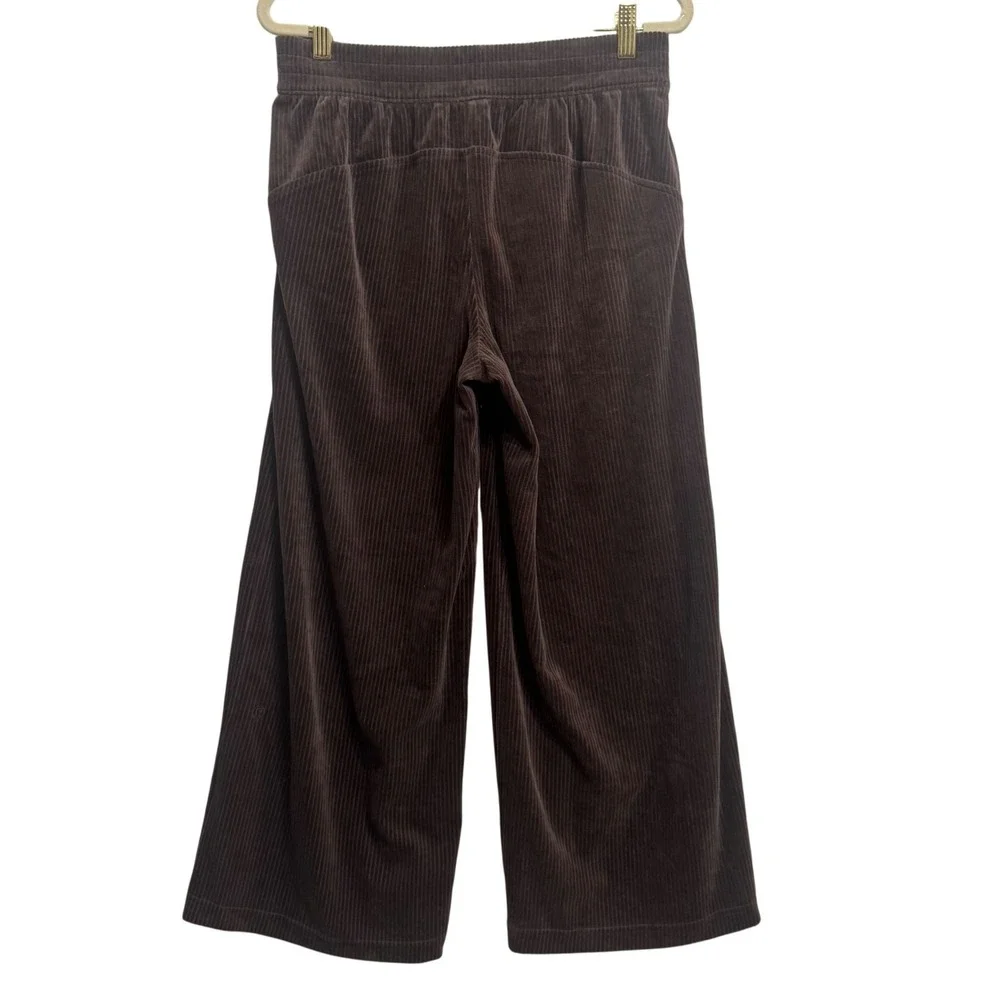 Lululemon Scuba Mid-Rise Wide-Leg Crop 6 Espresso Brown Velvet Cord Excellent